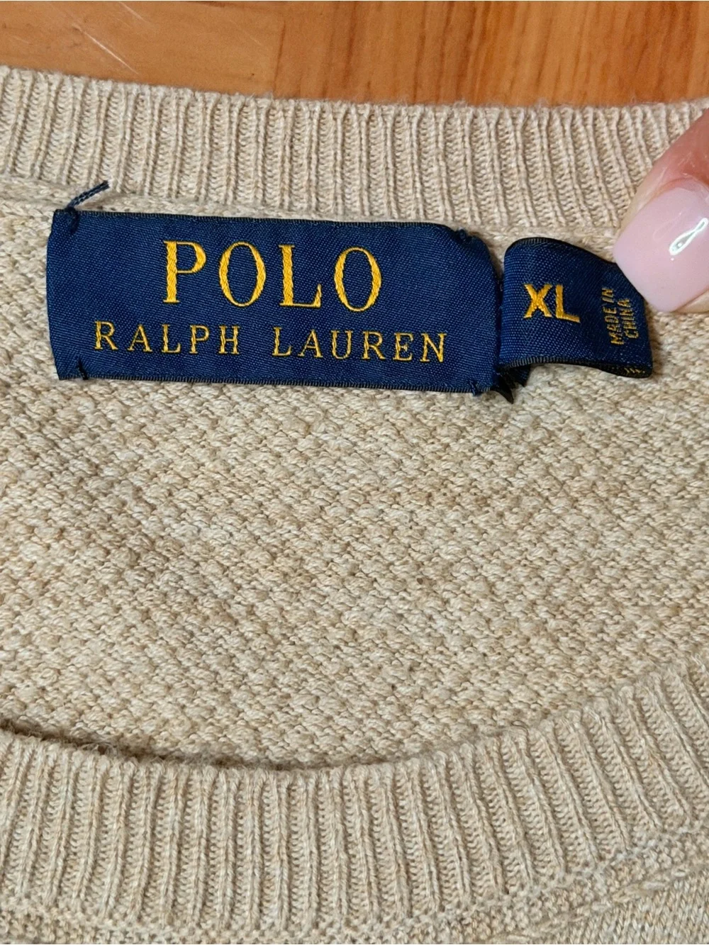 Polo by Ralph Lauren Men's Beige Crewneck Sweater